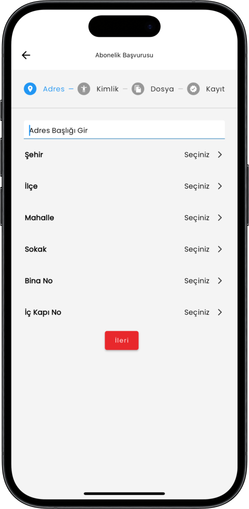 WiRadius CRM Saha Uygulaması - Ön Başvuru Modülü